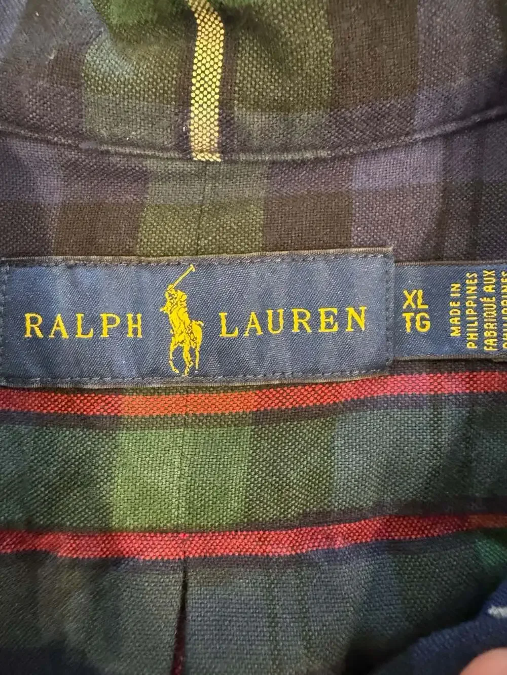 Polo Ralph Lauren Men's Plaid Long Sleeve Button Down Shirt Green and Blue
